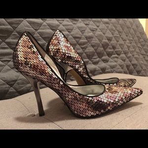 Guess by Marciano Silver Sequined Heels